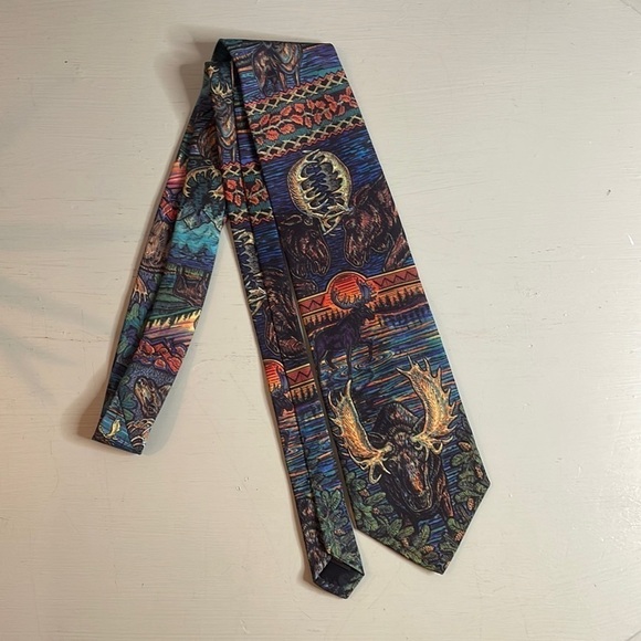 VINTAGE DEM CRAZY MOOSE COLLECTIBLE TIE - Picture 1 of 5